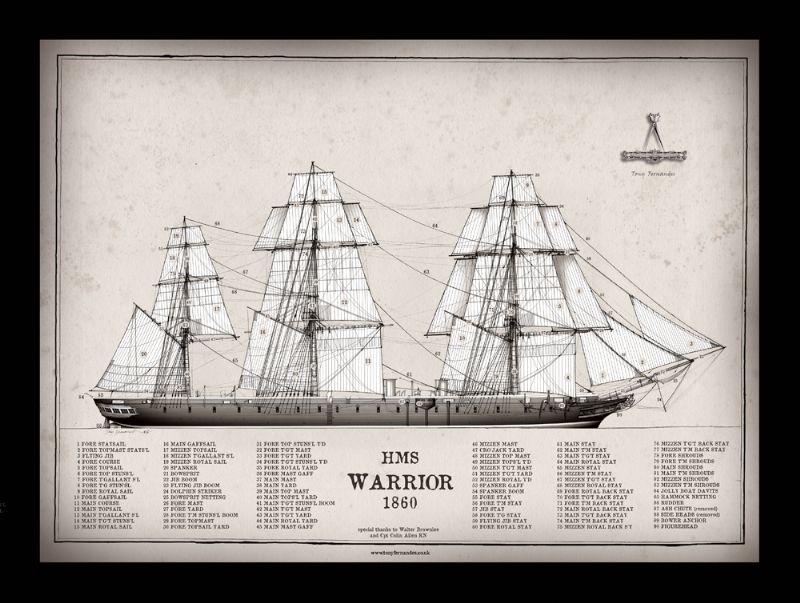 11) HMS Warrior 1860 by Tony Fernandes - signed open print